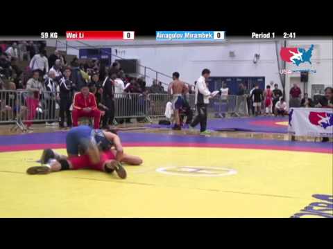 GR 59 KG - QF - Wei Li (CHN) vs. Mirambek Ainagulov (KAZ)