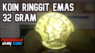 Uang Kuno &amp; Langka NAMANYA RINGGIT EMAS INI ADALAH KOIN LIBERTY 20$ INI BERBAHAN EMAS 32 gram
