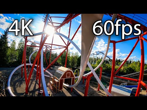 Stunt Pilot horizon leveled front seat on-ride 4K POV Silverwood Theme Park - YouTube