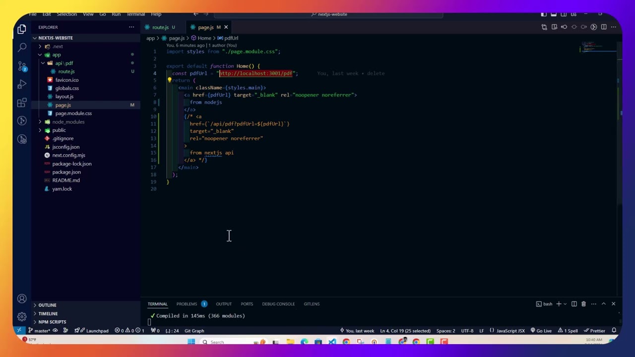 opening pdf in new tab in nextjs