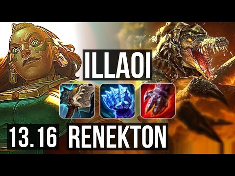 ILLAOI vs RENEKTON (TOP) | Rank 3 Illaoi, 3.3M mastery, 13/2/17, 1900+ games | KR Challenger | 13.16