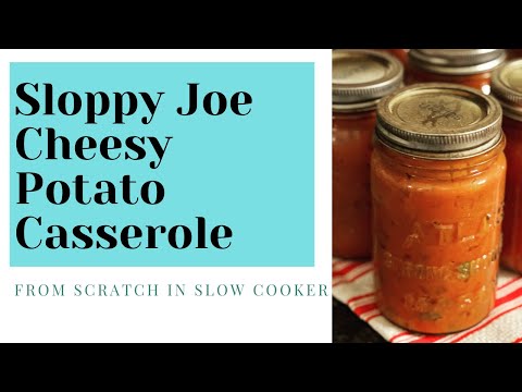 Sloppy Joe Cheesy Potato Casserole// Slow Cooker