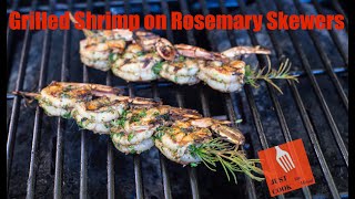 BBQ Shrimp Skewered on Rosemary Sprigs | Grilled Marinated Shrimp