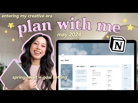 MAY PLAN WITH ME ☁️ notion monthly reset, planner setup + goal setting!