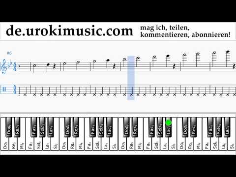 Klavier Lernen (rechte Hand) Major Lazer & DJ Snake - Lean On Tabulatur Teil#1 Übungen um-i995