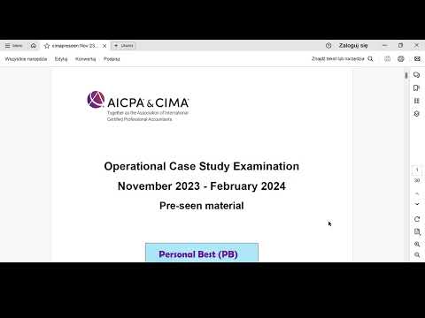 CIMA OCS Nov 23/Feb 24 Pre-seen (Personal Best) - tips for studying for the exam