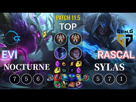 DFM Evi Nocturne vs GEN Rascal Sylas Top - KR Patch 11.5