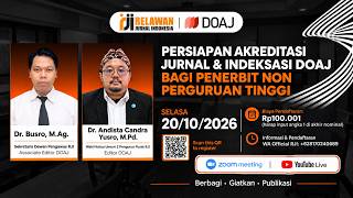 Persiapan Akreditasi Jurnal & Indeksasi DOAJ bagi Penerbit Non Perguruan Tinggi