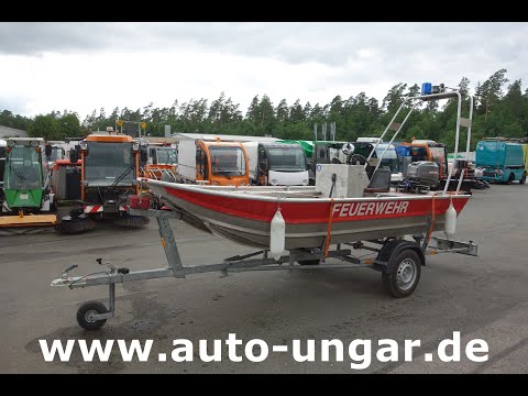 Barro RTB1 Feuerwehrboot Aluboot mit Steuerstand 30PS Blaulicht Bj  2000 Mehrzweckboot 001