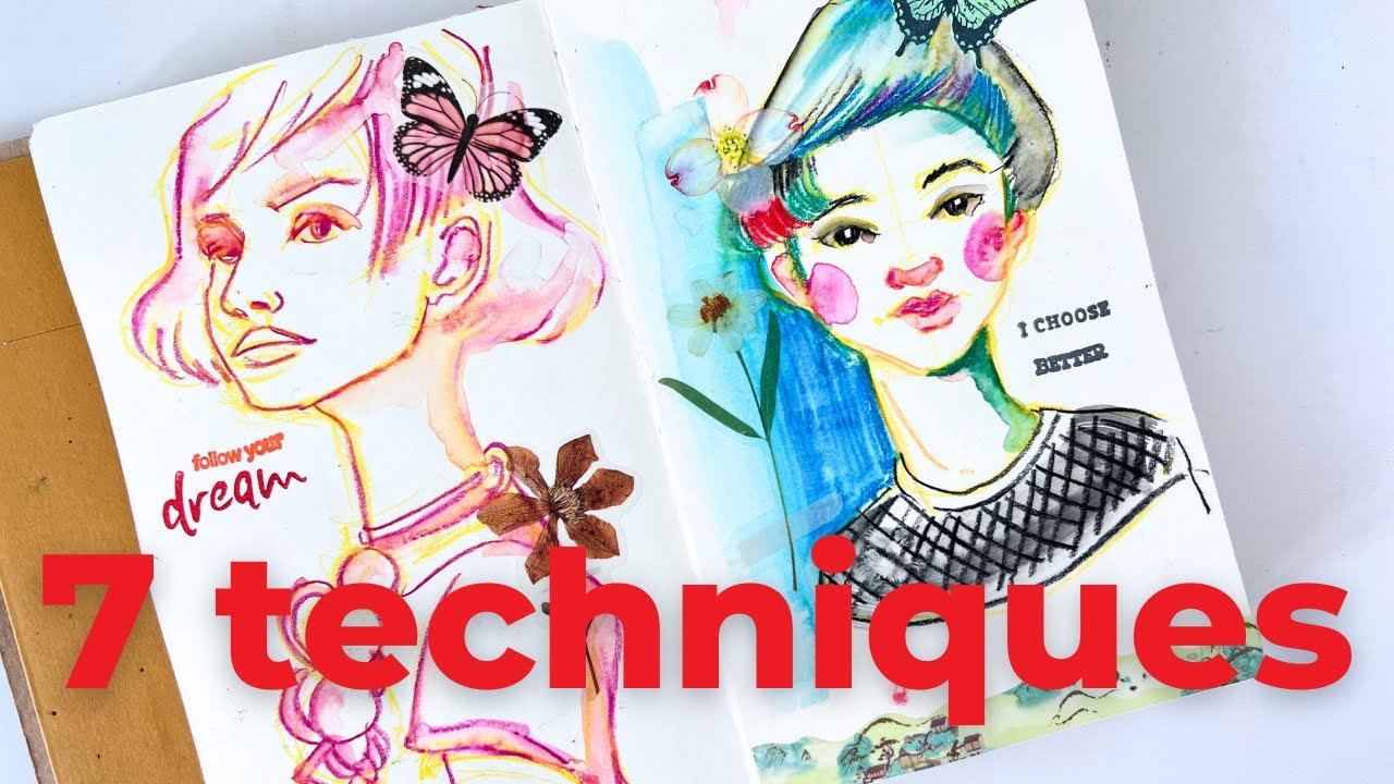 7 Fun Mixed Media Techniques for Portraits