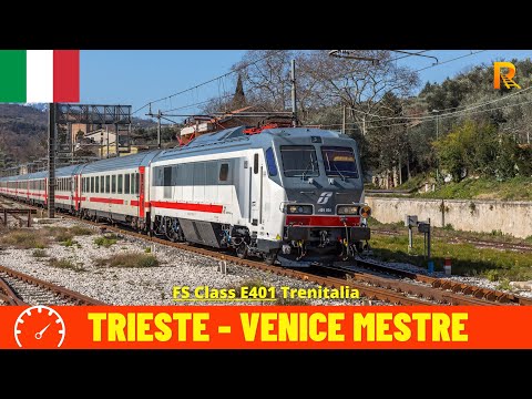 Cab Ride Trieste - Venice Mestre (Venice–Trieste Railway - Italy) train driver's view in 4K