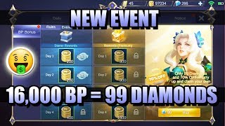 NEWCOMERS EVENT 👌 GET 16,000 BP FOR 99 DIAMONDS