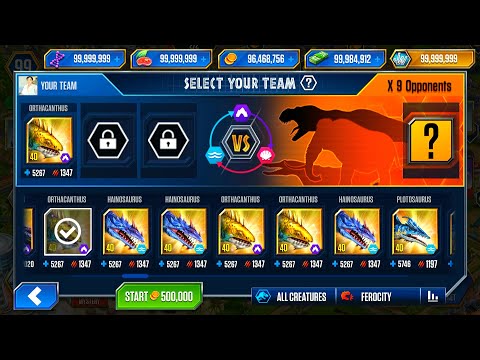ORTHACANTHUS DEFEAT 9 OPPONENTS | JURASSIC WORLD THE GAME