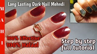 Long Lasting Dark Nail Henna | Nail Mehndi | How To Get Best Nail Mehndi Stain | Dark Nail Colour