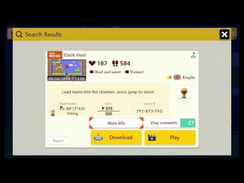 Super Mario Maker 2 Duck Hunt Level Kotaku did not show