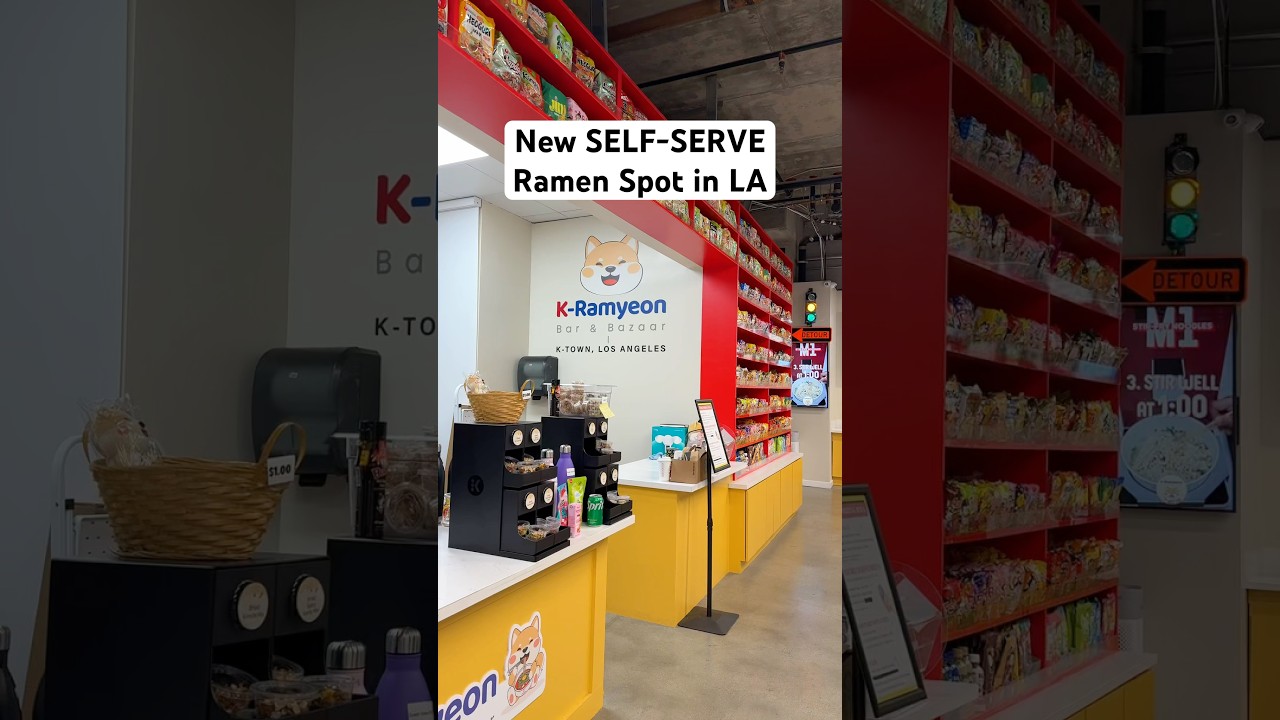 🍜 Trying the VIRAL self-serve Korean ramen in LA #losangeles #foodie #ramen