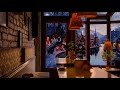 Snowy Winter Morning Coffee Shop Ambiance With Relaxing Jazz Music 2hr 1080p HD