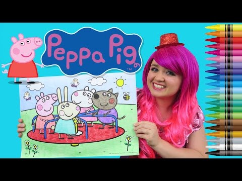 Coloring Peppa Pig & Friends JUMBO Coloring Page Crayola Crayons | KiMMi THE CLOWN Video