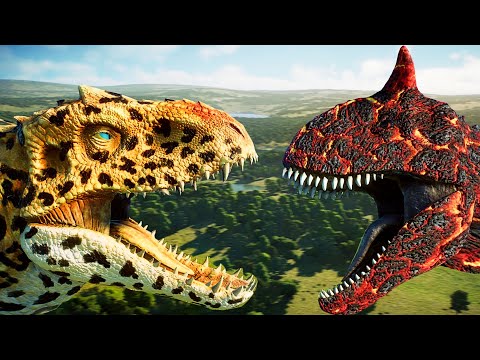 Indominus Rex with Jaguar DNA vs Therizino , Carnotaurus , Ankylosaurus | Jurassic World Evolution 2