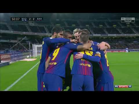 Real Sociedad vs Barcelona 2 - 4 Highlights with English Commentary 14/01/2018 HD