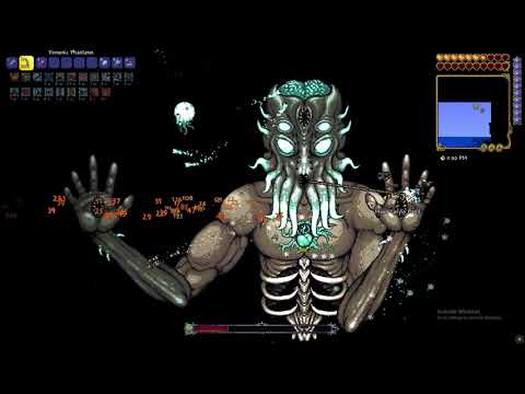 Terraria Master Mode Moon lord Fight (With Credits)