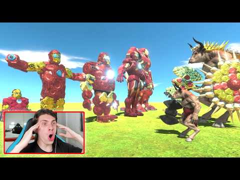 IRON MAN TEAM VS MINOTAUR EVOLUTION - ANIMAL REVOLT BATTLE SIMULATOR