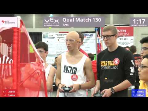 VEX Worlds 2016 - VRC High School - Arts - Qual 130 (2581B 2990A) 183 vs 270 (6116D 9594C)