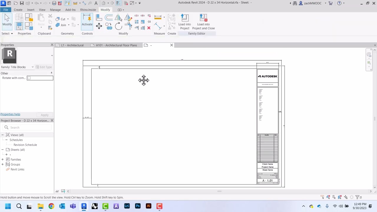 Editing a Revit Titleblock