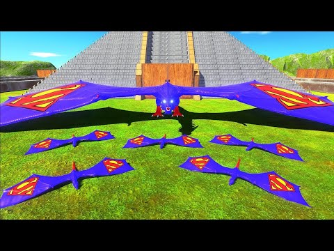 FPS Avatar with all weapons in battle with Superman Dragon - Animal Revolt Battle Simulator
