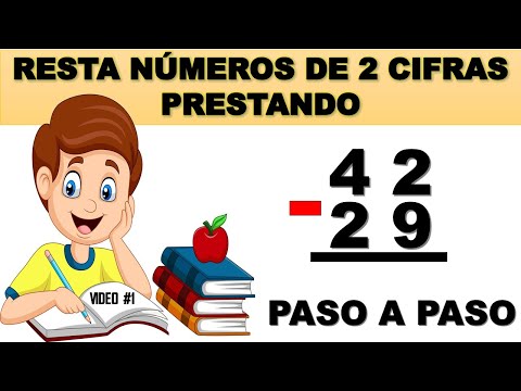 RESTA DE NUMEROS DE DOS CIFRAS PRESTANDO O REAGRUPANDO PARA NIÑOS DE PRIMARIA