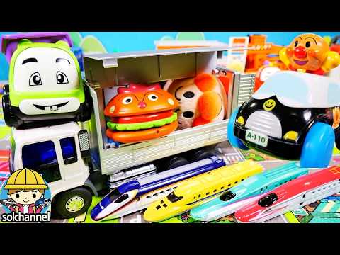 はたらくくるま☆トミカがウィングトラックで色々な乗り物に変身するよ♪ バスやパトカー、救急車、消防車など 子供向け動画★おもちゃ・アニメ