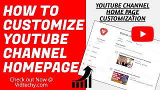 how to customize youtube channel homepage
