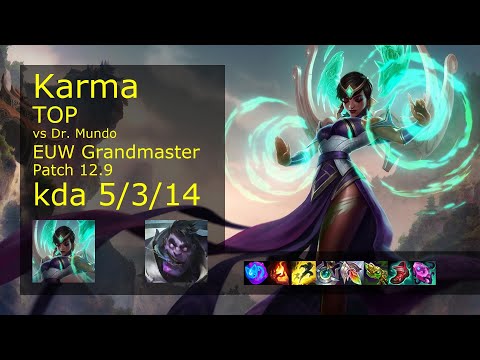 Rank 3 EUW Karma Top: Karma vs Dr. Mundo