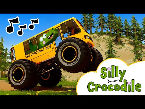 Silly Crocodile Rides The Bus On The Wheels | Funny Song For Kids