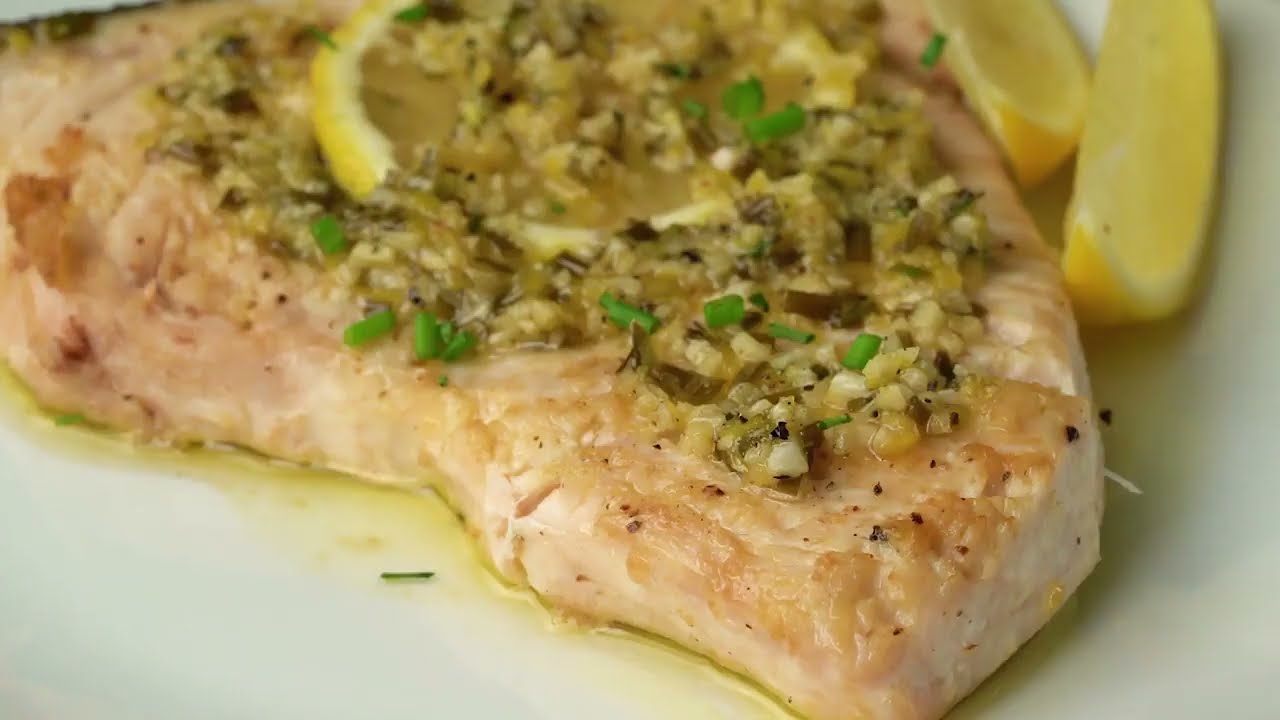 Lemon Garlic Swordfish | ChewOutLoud