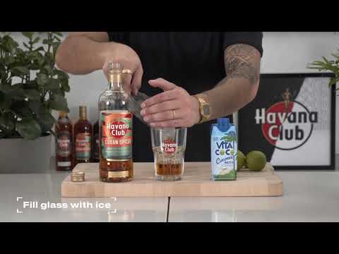 Havana Club Cuban Spiced Rum - The Key Serves - with Coconut water & Lime