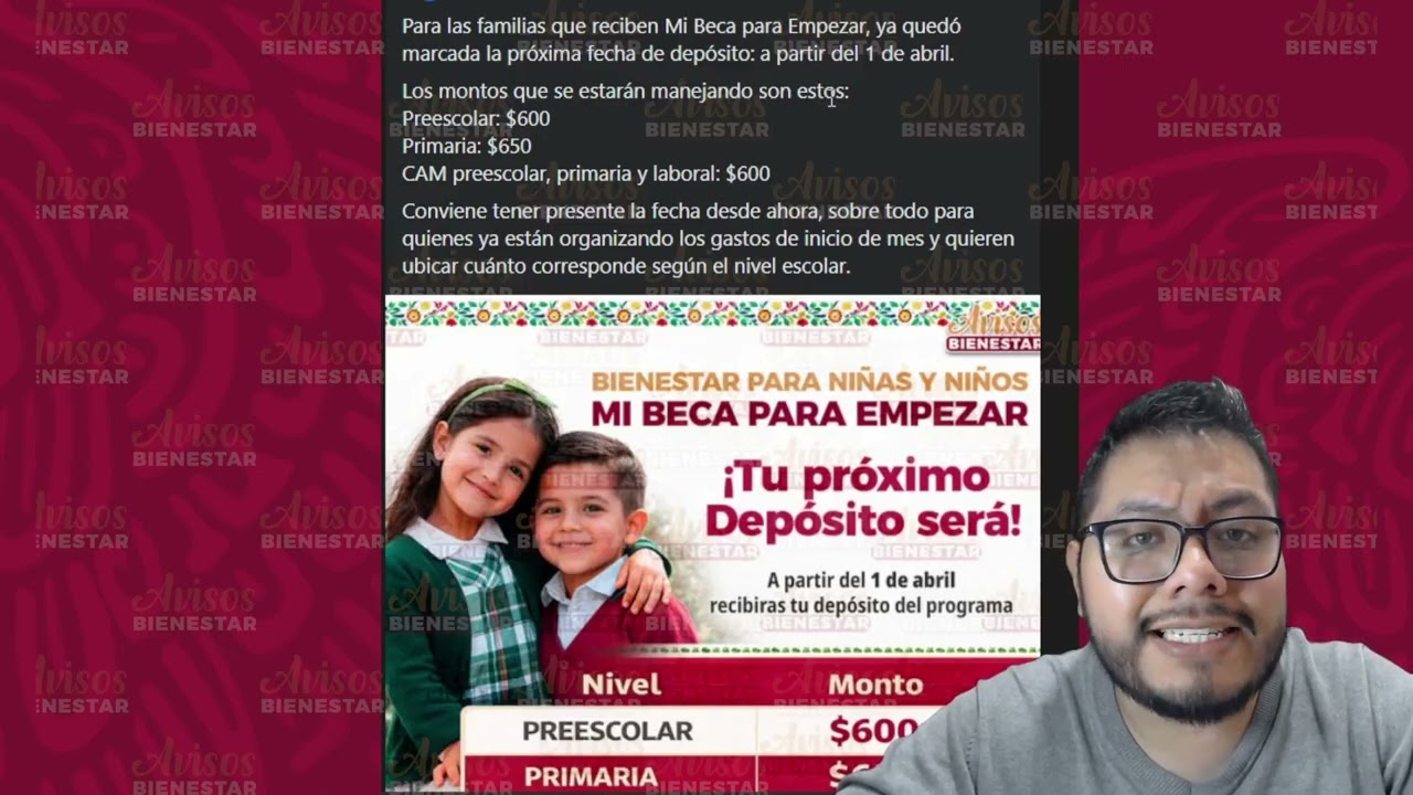 ¡MI BECA PARA EMPEZAR! papá, mamá y tutor checale cuando es deposito de abril 2026