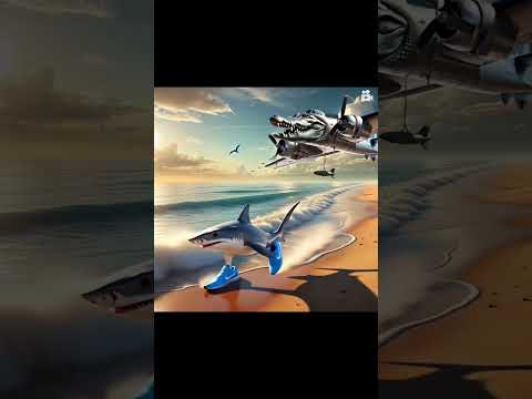 Tralalero Tralala 🦈 VS Crocodile Bomber 🐊#ai #aiart #crocodile #shark
