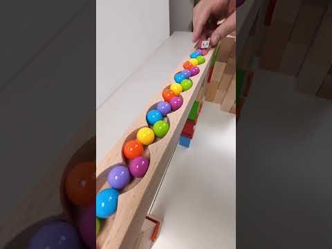 marble Run Race ASMR #173 Wooden Wave Course Colorful Marbles   #marblerun #marblerunrace #asmr