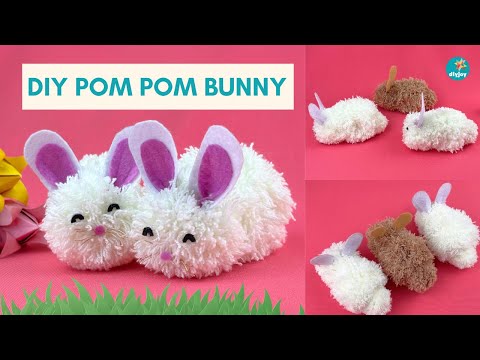DIY Pom Pom Bunny | Easy Easter Crafts | Yarn Crafts