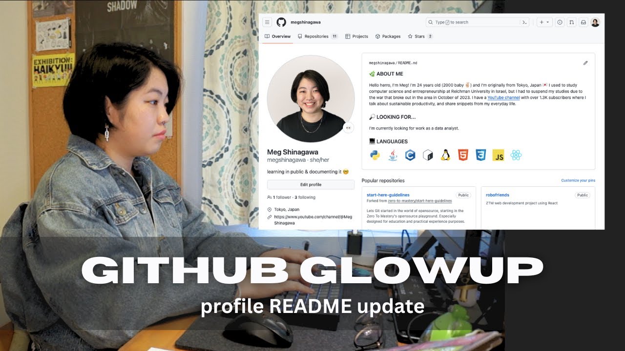 creating a github README profile [dev job diary 01]