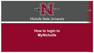 How to login to MyNicholls