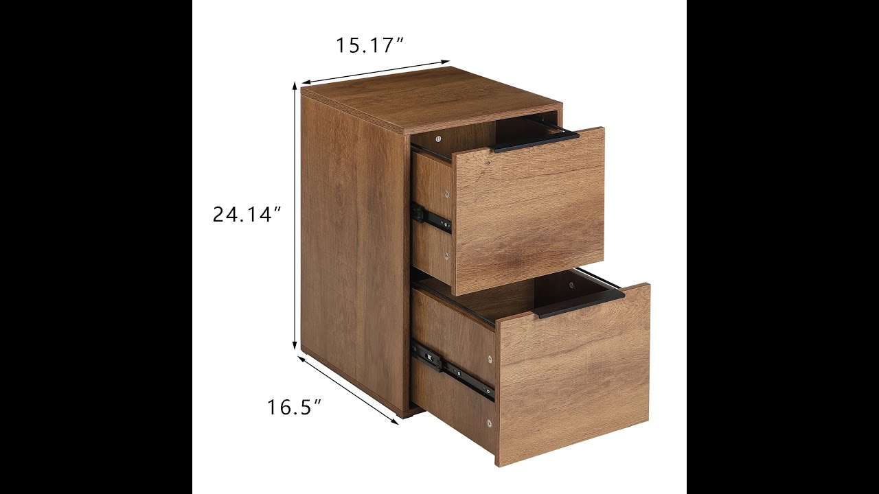 GREATMEET wood filing cabinet (grey and brown color ) assemble video