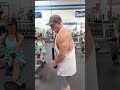 Triceps rope pushdowns facing forward.