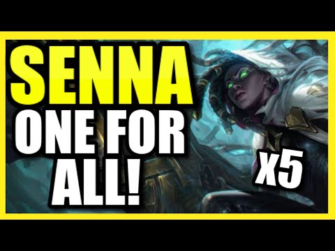 (INFINITE LAZERS!) FIVE SENNA's IS ABSOLUTELY NUTS! GLOBAL ULTS *EVERYWHERE*!  MOST FUN SENNA STRAT