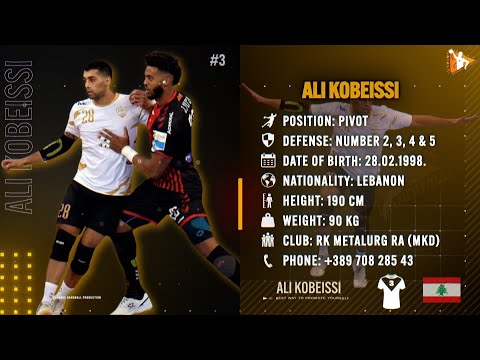 Ali Kobeissi - Line Player - RK Metalurg - Highlights - Handball - CV - 2022/23