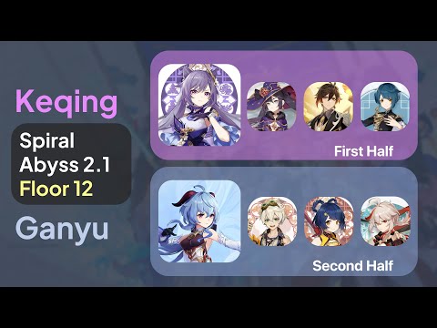 New Spiral Abyss 2.1 Floor 12 9 Stars - Keqing & Ganyu - F2P ($0 Spend)
