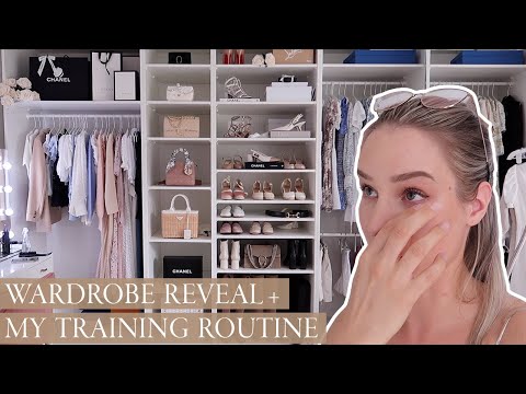 DRESSING ROOM WARDROBE REVEAL + MY CURRENT TRAINING ROUTINE, what I'm eating & more! | VLOG