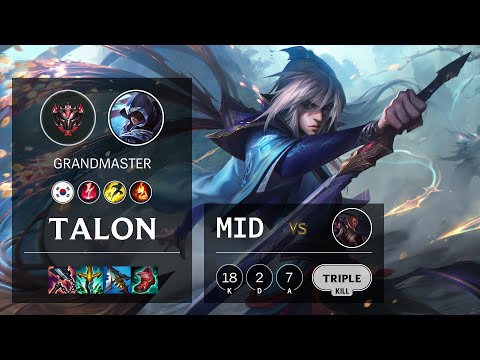 Talon Mid vs Lucian - KR Grandmaster Patch 11.16