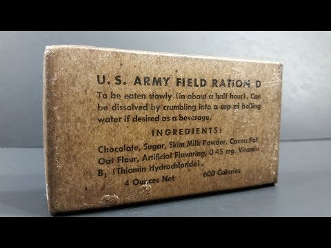 1942 US Army Field Ration D Review Emergency MRE Taste Test Eating Vintage Survival Chocolate